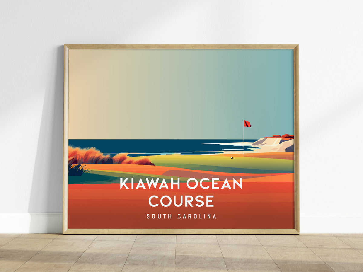 Kiawah Ocean Course Landscape Poster | South Carolina Country Club Decor Wall Art — framed wall art