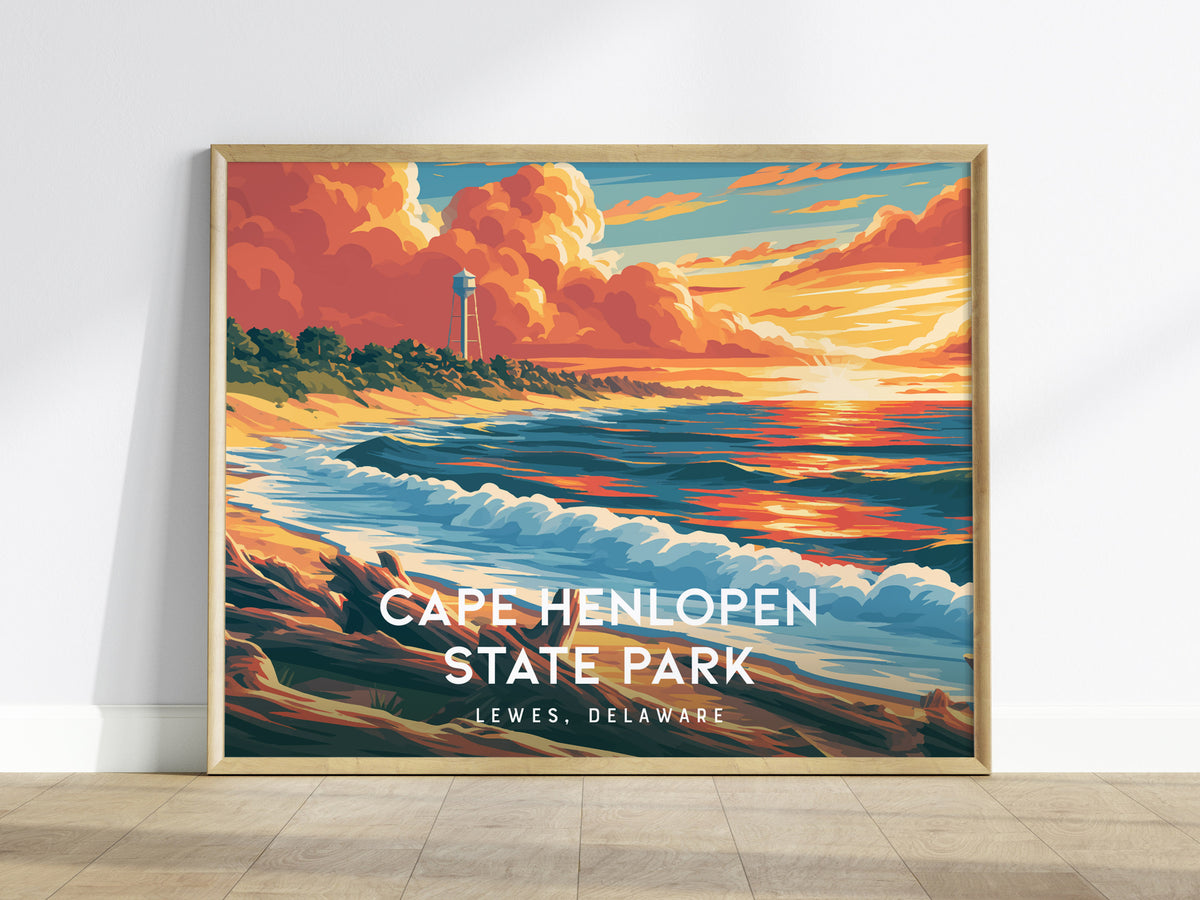 Cape Henlopen State Park Landscape Poster | Lewes, Delaware Destination Print Framed or Unframed — framed wall art