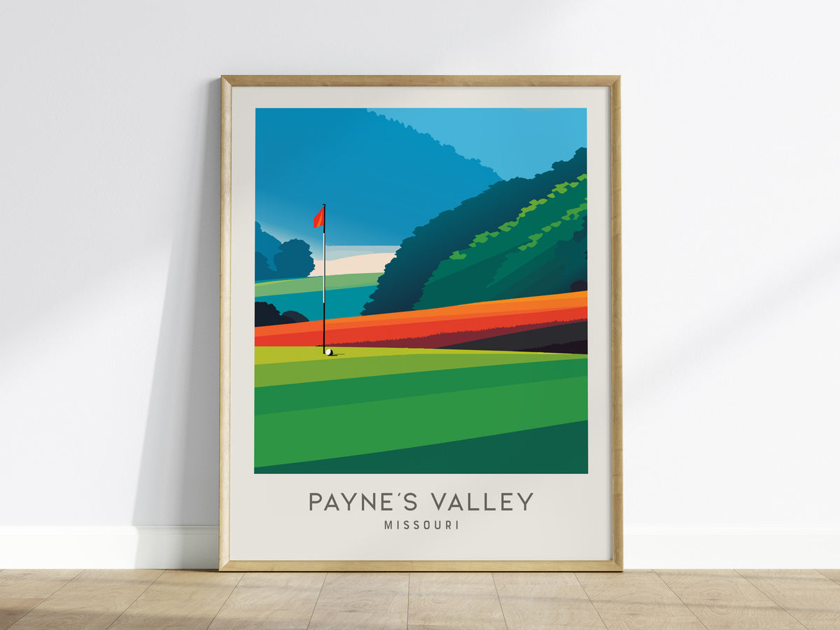 Payne's Valley Matte Border Poster | Missouri Golf Course Print & Country Club Decor — framed wall art