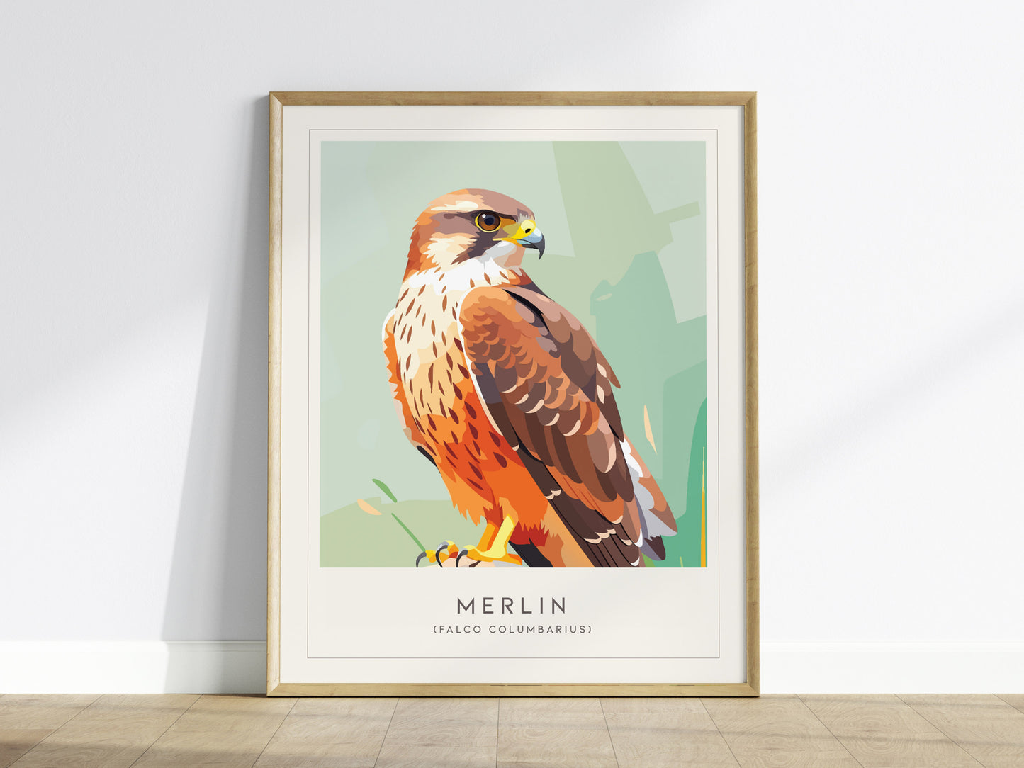 Merlin Bird Poster | Compact Falcon in Flight Wall Art — framed wall art