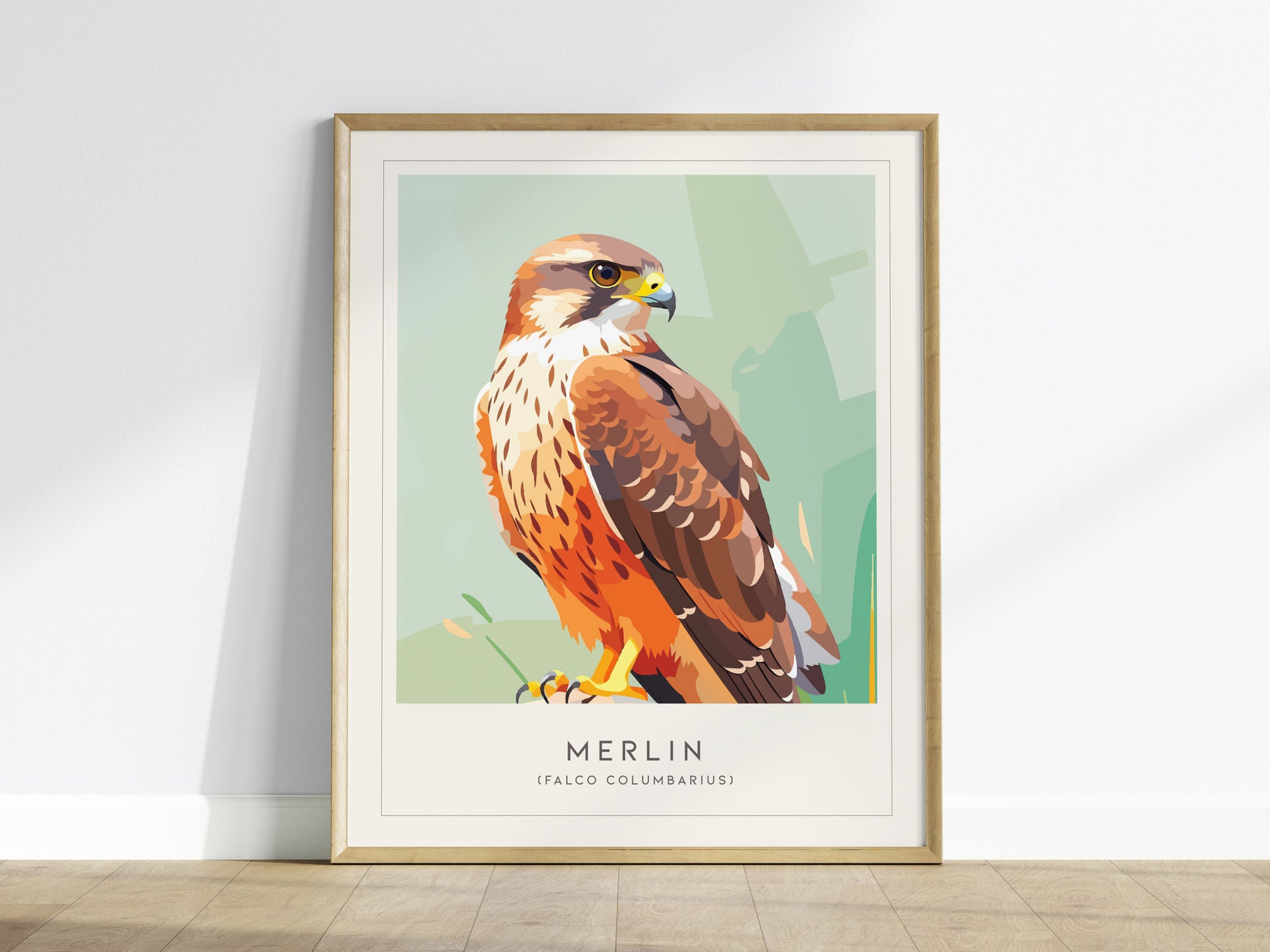 Merlin Bird Poster | Compact Falcon in Flight Wall Art — framed wall art