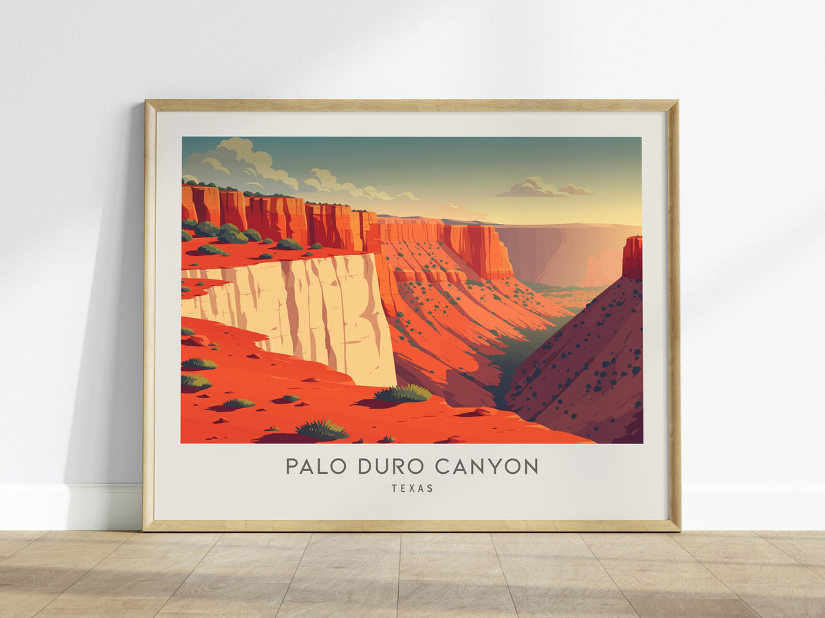 Palo Duro Canyon Landscape Matte Border Poster | Texas Vacation Wall Art — framed wall art