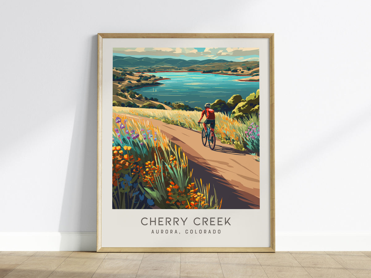 Cherry Creek Matte Border Poster | Aurora, Colorado Destination Print Travel Wall Art — framed wall art