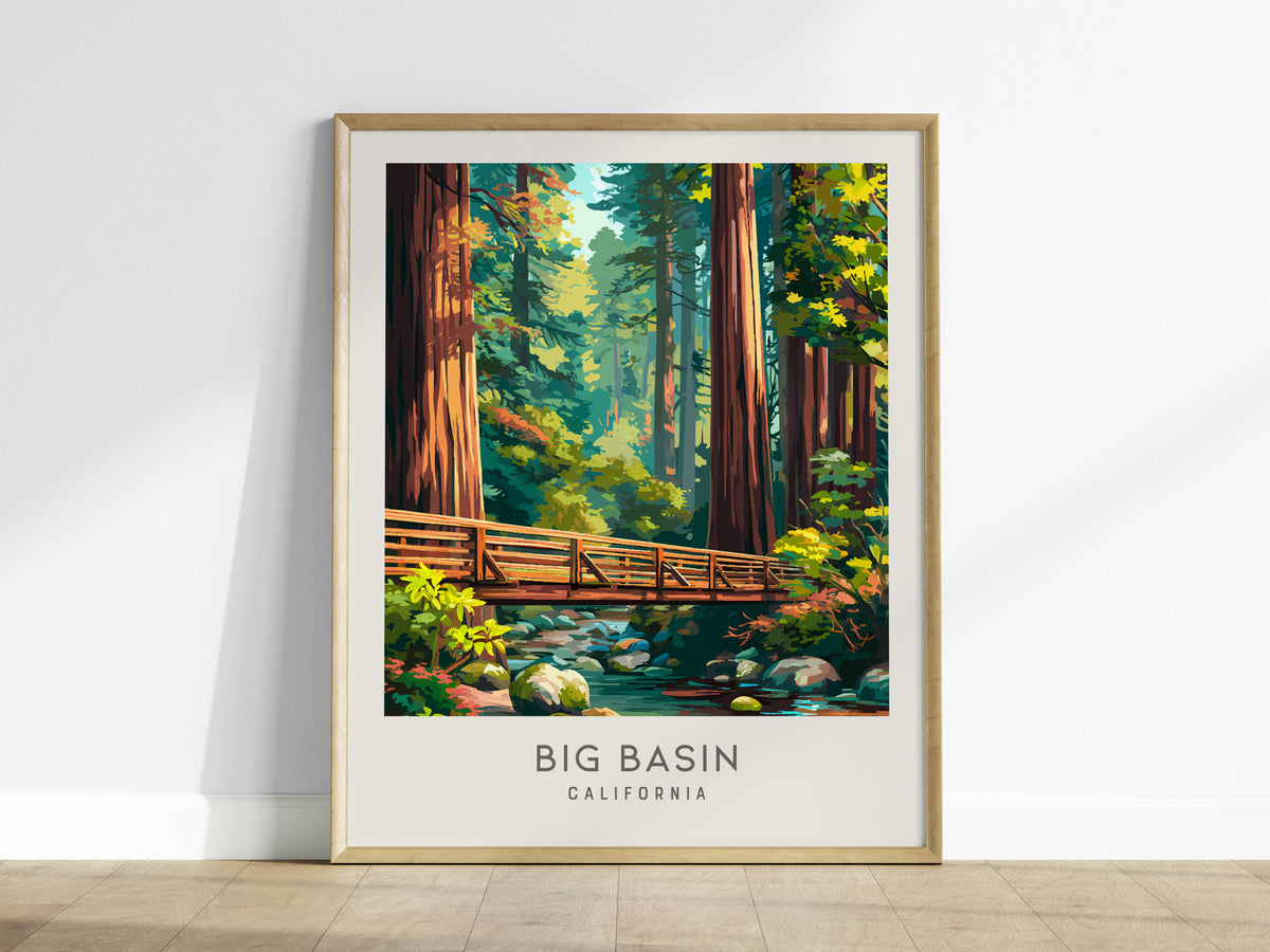 Big Basin Matte Border Poster | California Travel Wall Art Framed or Unframed — framed wall art