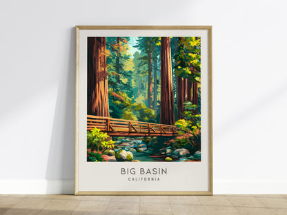 Big Basin Matte Border Poster | California Travel Wall Art Framed or Unframed — framed wall art