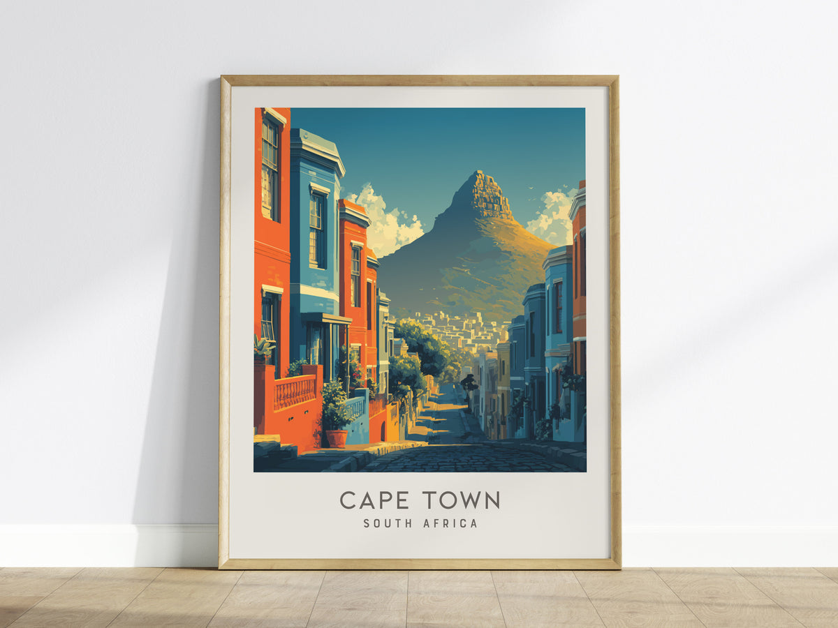Cape Town Matte Border Poster | South Africa Destination Print Travel Wall Art — framed wall art