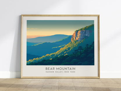 Bear Mountain Landscape Matte Border Poster | Hudson Valley, New York Travel Wall Art — framed wall art