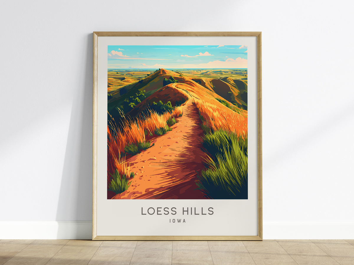 Loess Hills Matte Border Poster | Iowa Travel Wall Art — framed wall art
