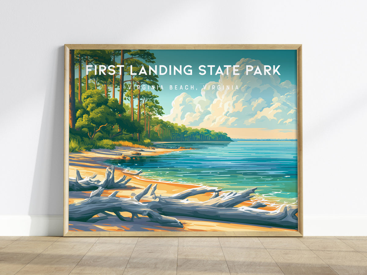 First Landing State Park Landscape Poster | Virginia Beach, Virginia Beach House Decor Wall Art — framed wall art