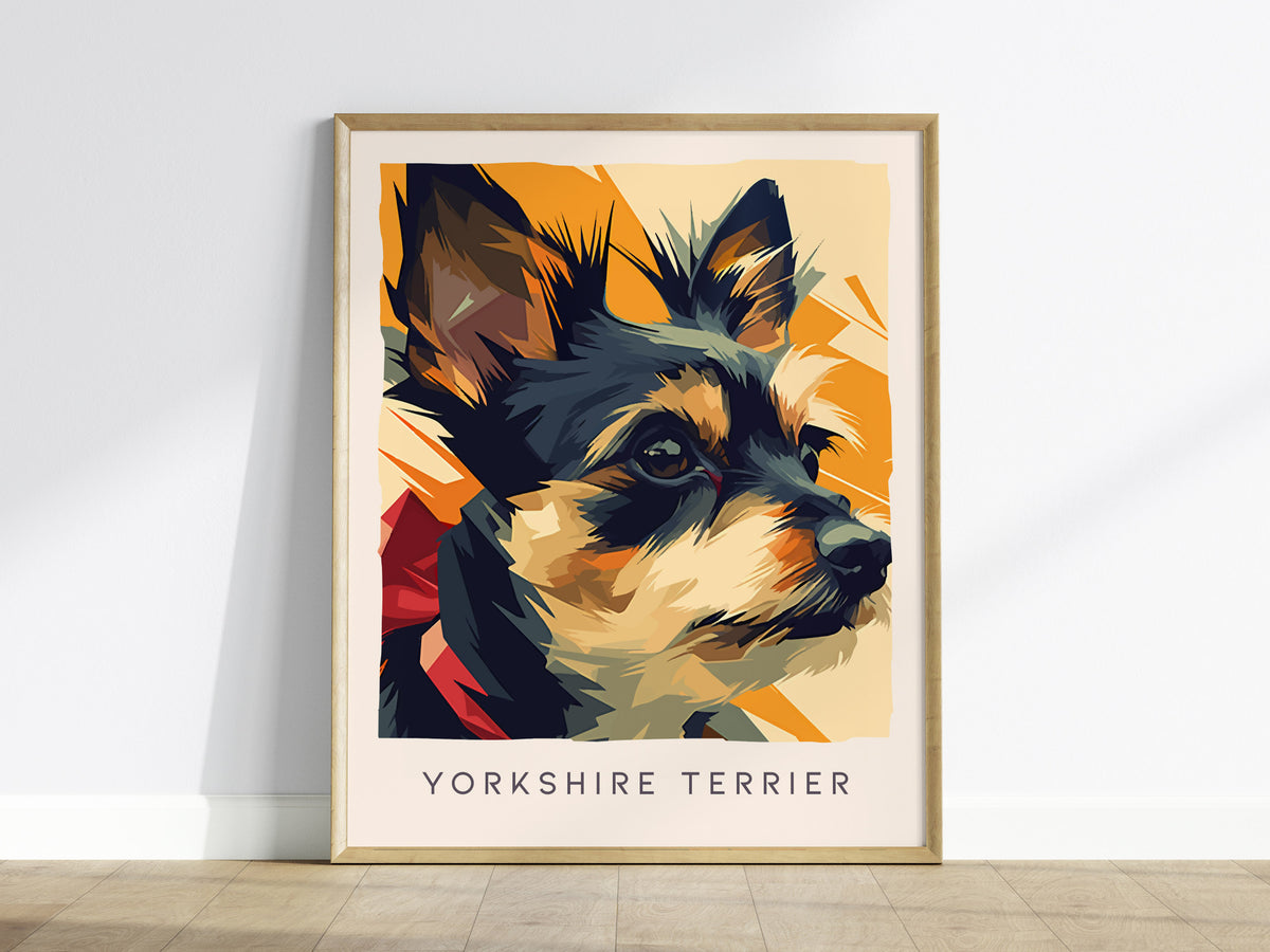Yorkshire Terrier Poster | Bold & Beautiful Yorkie Portrait Wall Art — framed wall art