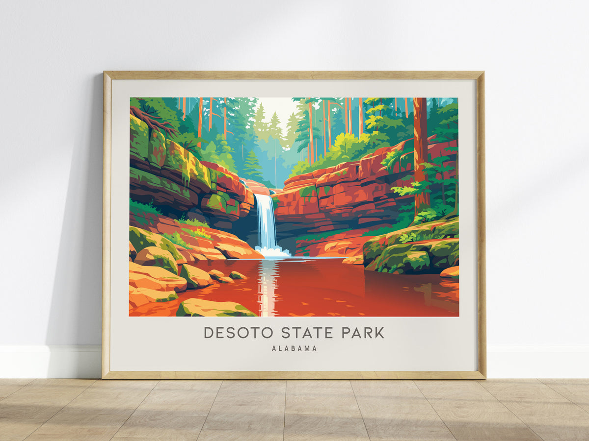 DeSoto State Park Landscape Matte Border Poster | Alabama Travel Gift Framed or Unframed — framed wall art