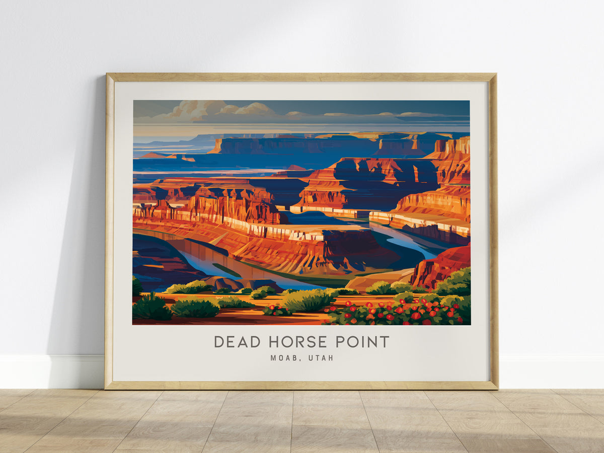 Dead Horse Point Landscape Matte Border Poster | Moab, Utah Travel Wall Art — framed wall art