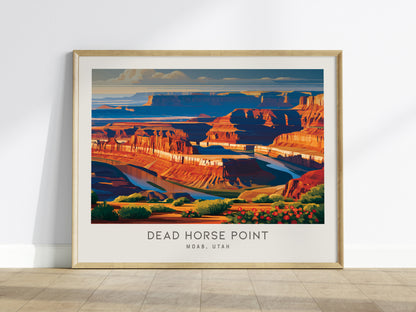 Dead Horse Point Landscape Matte Border Poster | Moab, Utah Travel Wall Art — framed wall art