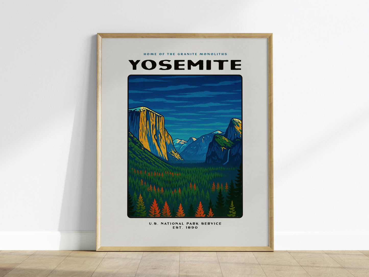 Yosemite National Park Poster | Vintage WPA-Style Travel Wall Art Print