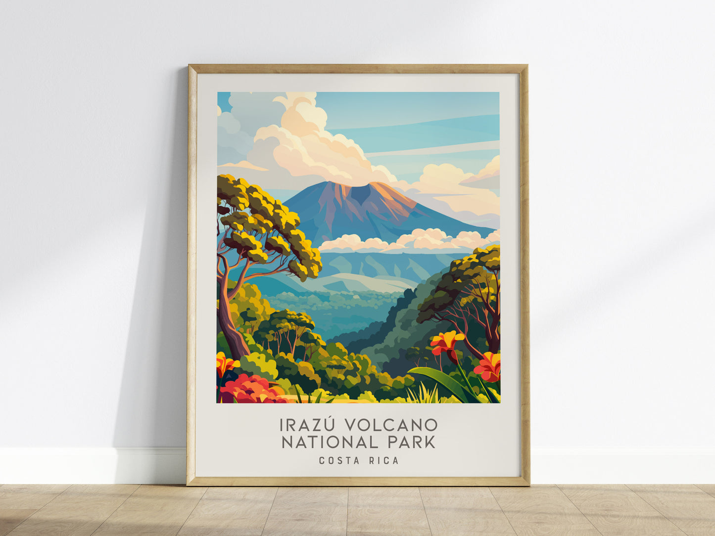Irazú Volcano National Park Matte Border Poster | Costa Rica Travel Wall Art — framed wall art
