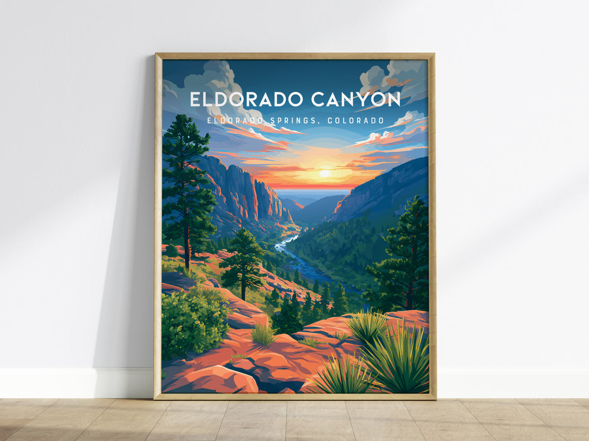 Eldorado Canyon, Eldorado Springs, Colorado Poster | Rocky Mountain Travel Wall Art — framed wall art