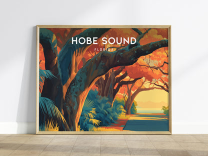 Hobe Sound, Florida Poster | Landscape Beach House Decor Sunshine State Print Wall Art — framed wall art