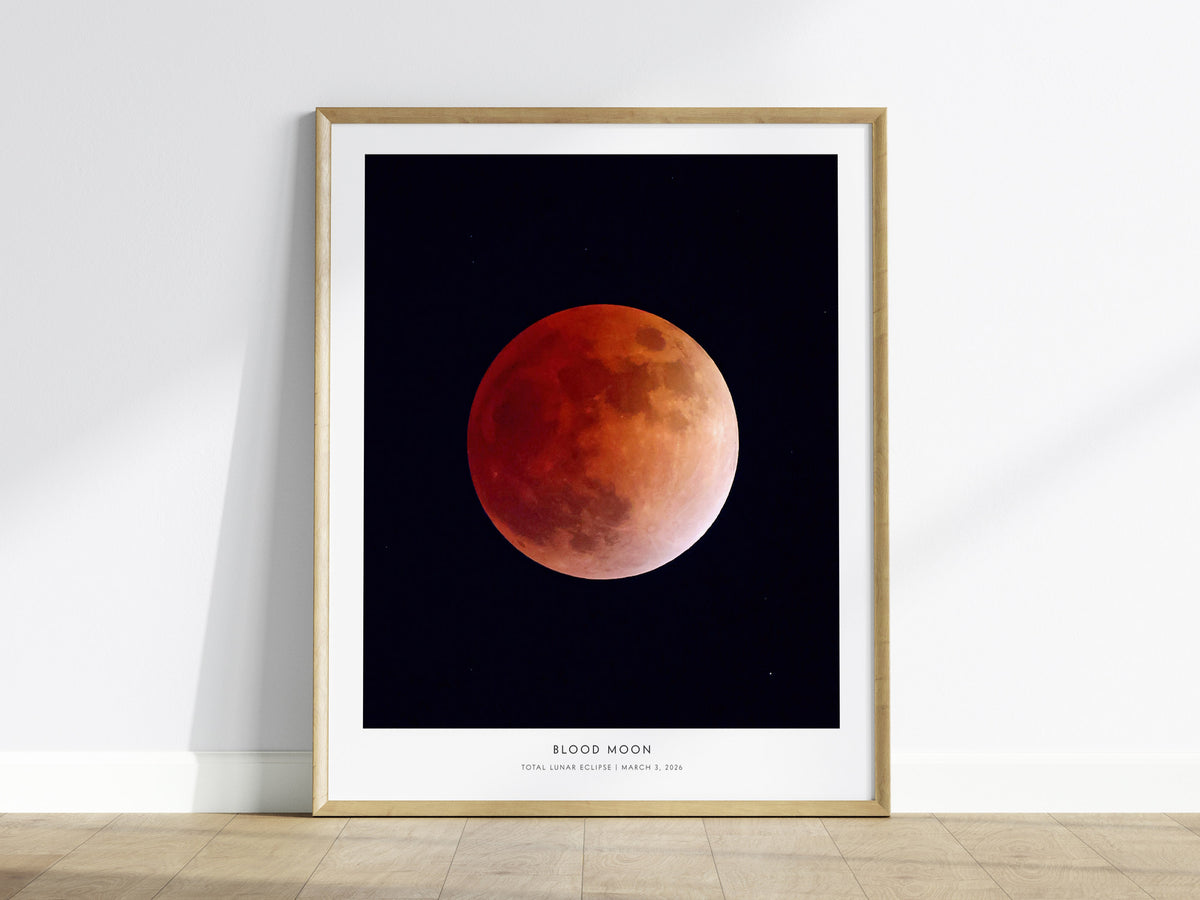 Blood Moon Poster | NASA Total Lunar Eclipse Astronomy Print Wall Art — framed wall art