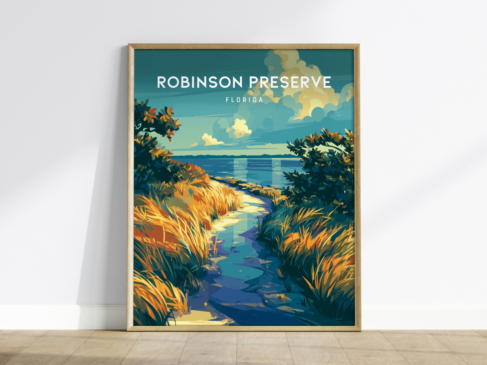 Robinson Preserve, Florida Poster | Mangrove Trails & Coastal Wetlands Wall Art — framed wall art
