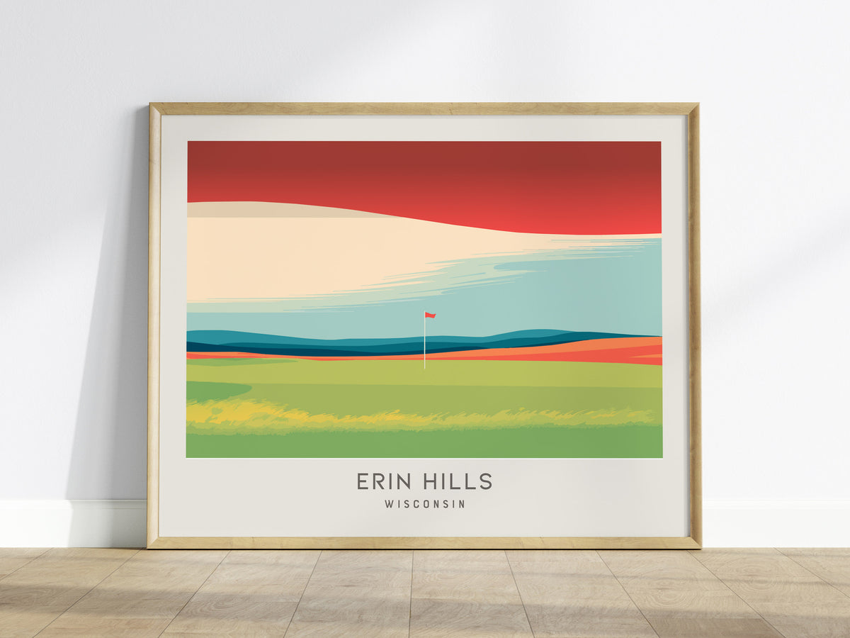 Erin Hills Landscape Matte Golf Wall Art | Wisconsin Links Poster — framed wall art