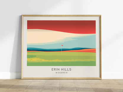 Erin Hills Landscape Matte Golf Wall Art | Wisconsin Links Poster — framed wall art