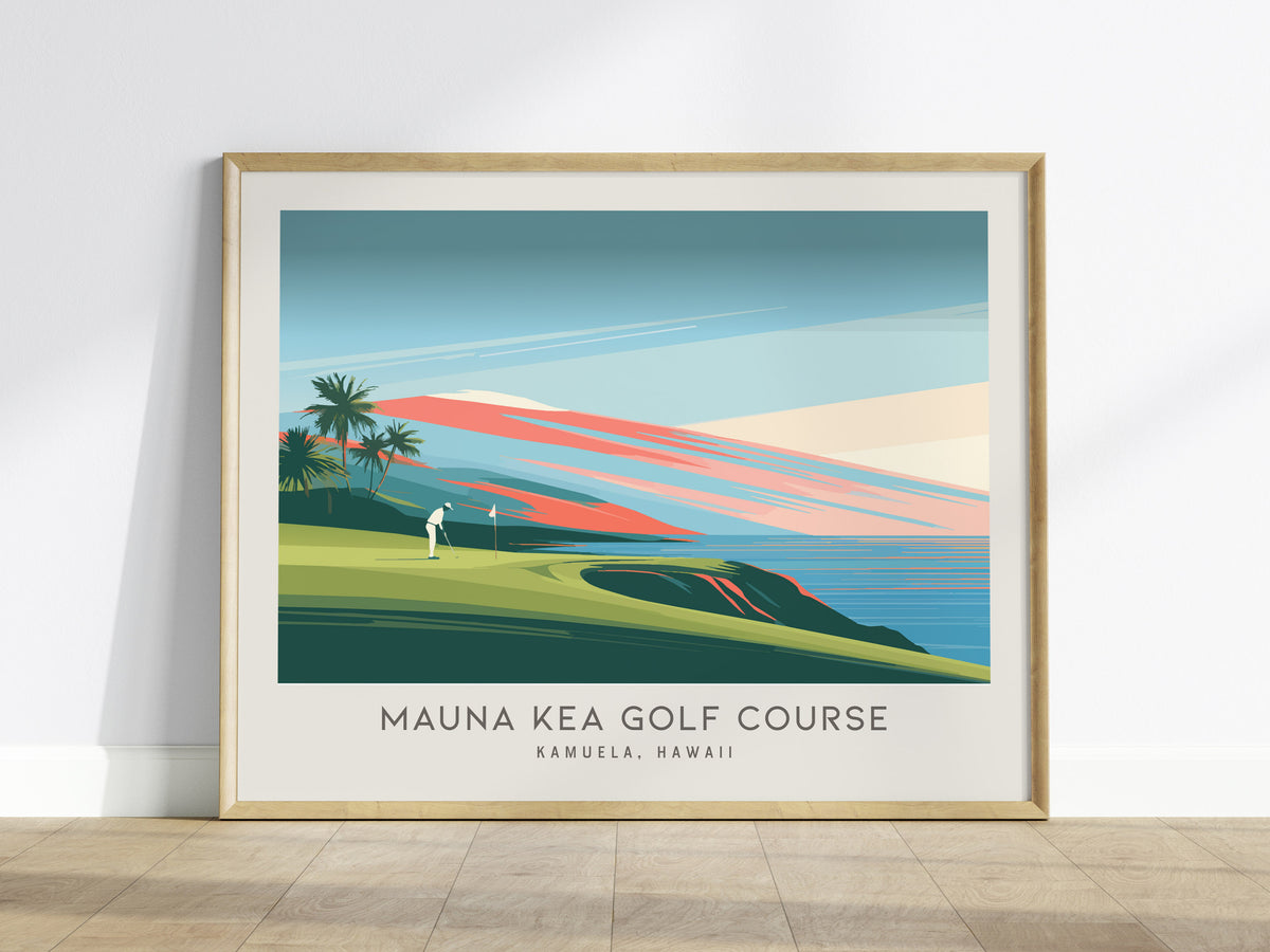 Mauna Kea Golf Course Landscape Matte Border Poster | Kamuela, Hawaii Golf Wall Art & Framed or Unframed Links Poster — frame