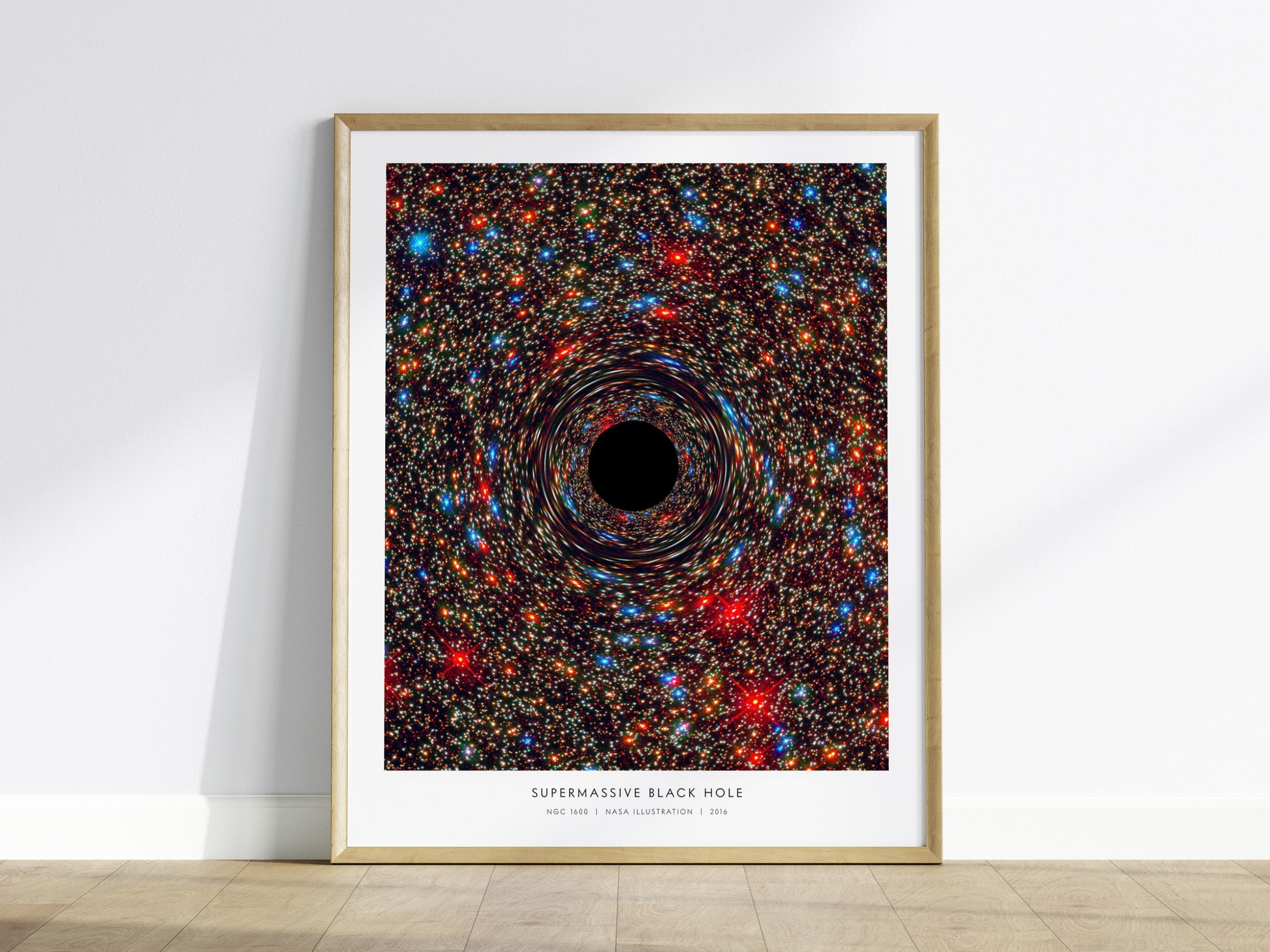 Supermassive Black Hole Poster | NASA NGC 1600 Space Photography Wall Art — framed wall art