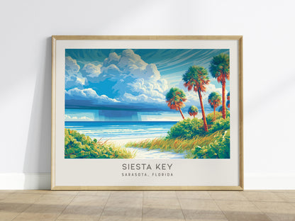 Siesta Key Landscape Matte Border Poster | Travel Wall Art — framed wall art