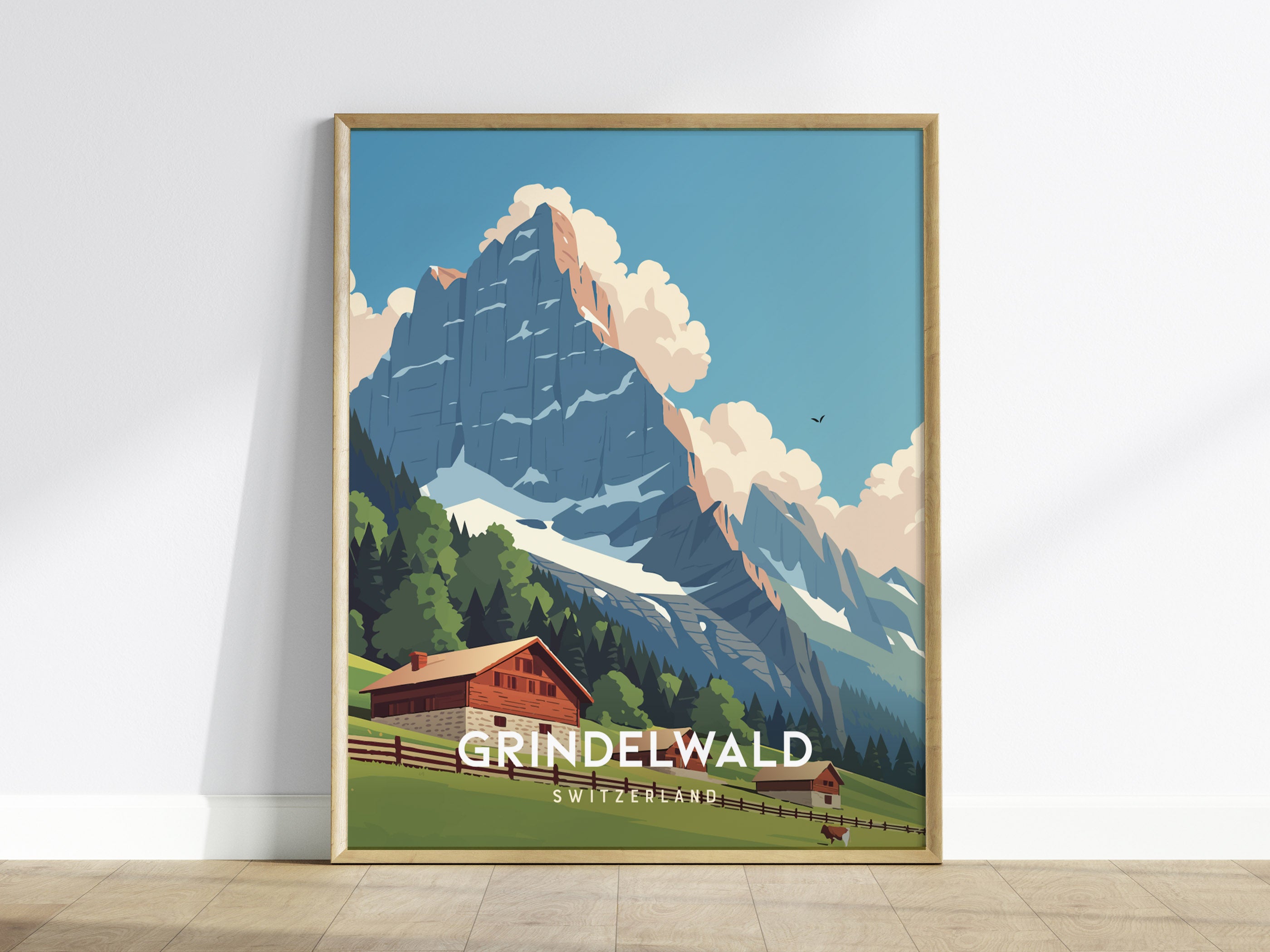Grindelwald, Switzerland Poster | Alpine Village & Eiger Mountain