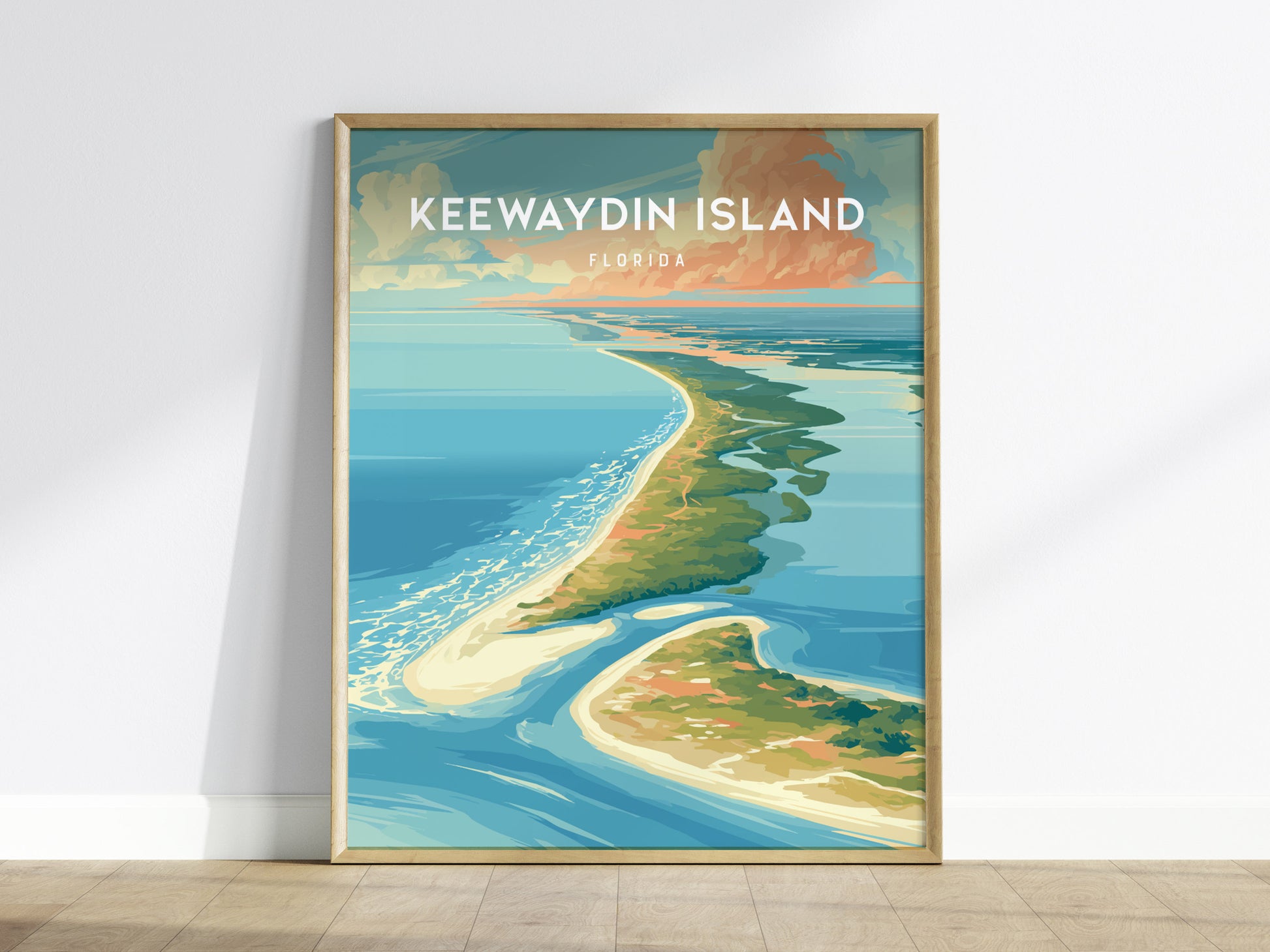 Keewaydin Island, Florida Poster | Secluded Beach & Coastal Decor Wall Art — framed wall art
