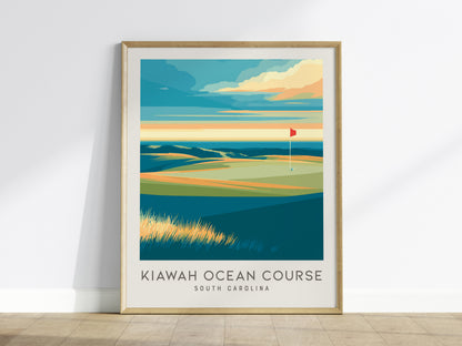 Kiawah Ocean Course Matte Border Poster | South Carolina Golf Wall Art & Framed or Unframed — framed wall art