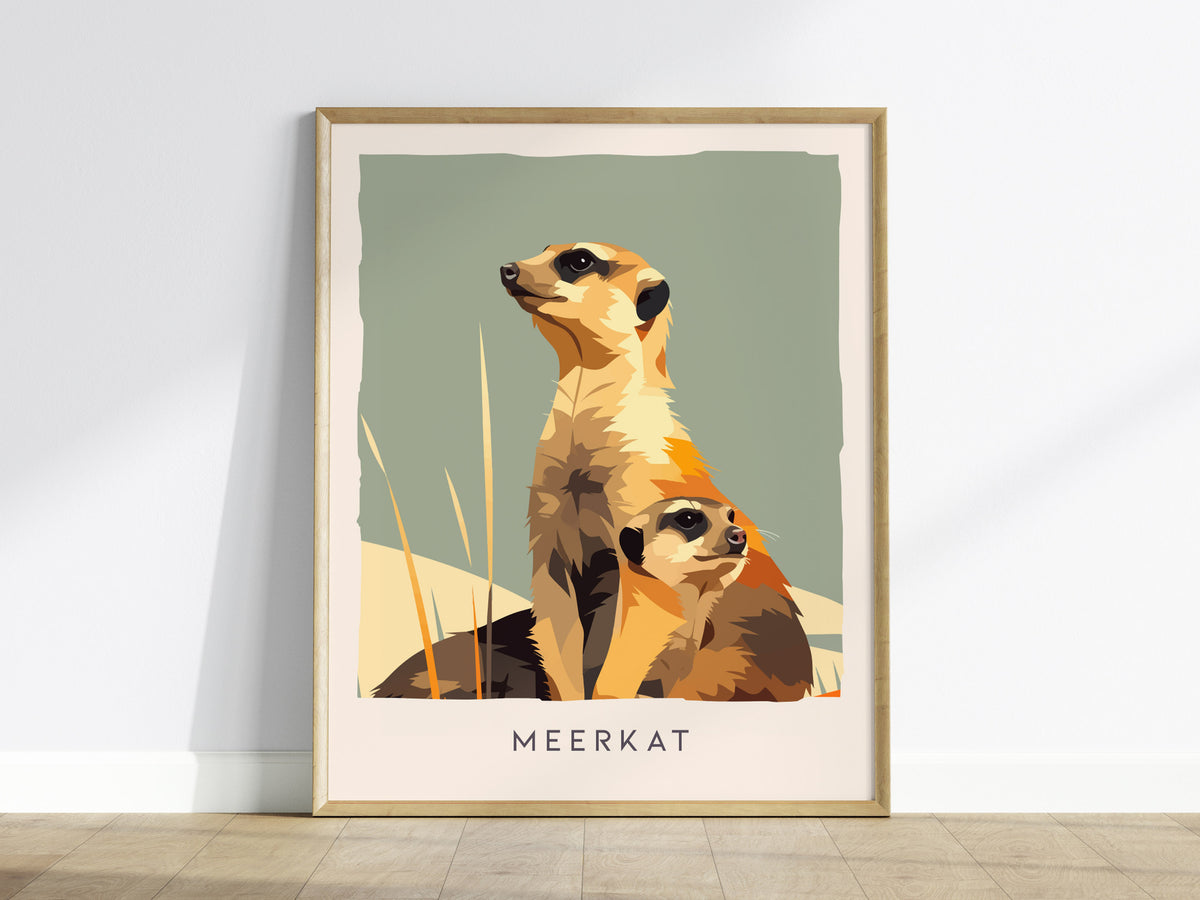 Meerkat, Suricata suricatta Poster | Bold Safari Wildlife Wall Art — framed wall art