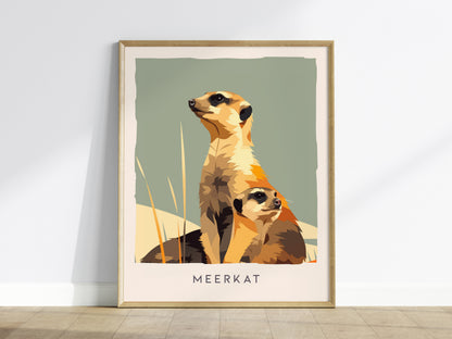 Meerkat, Suricata suricatta Poster | Bold Safari Wildlife Wall Art — framed wall art