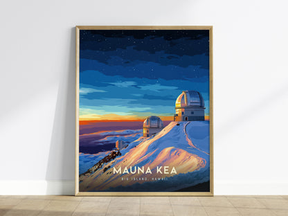Mauna Kea Observatories Poster | Big Island Hawaii Wall Art