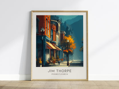 Jim Thorpe Matte Border Poster | Pennsylvania Destination Print Travel Wall Art — framed wall art