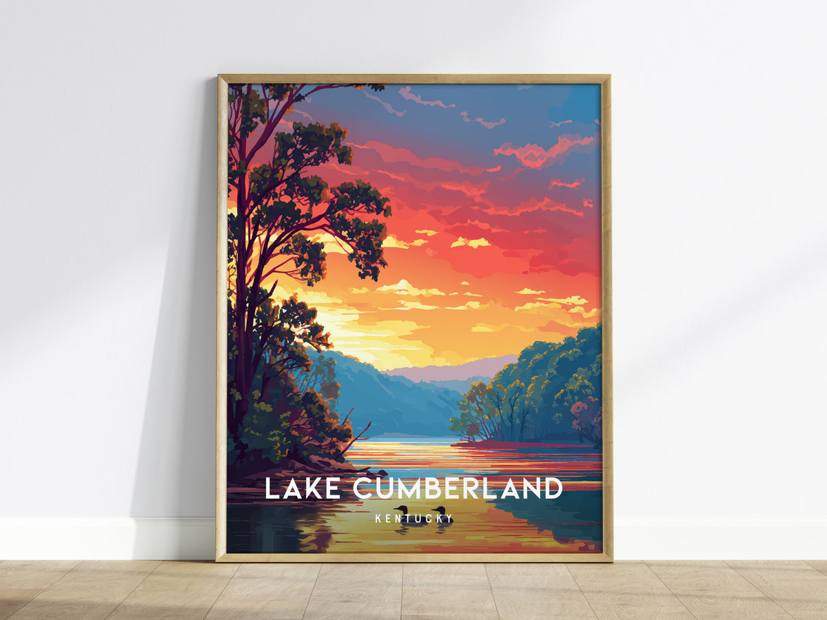 Lake Cumberland, Kentucky Poster | Lakeside Vacation Wall Art — framed wall art