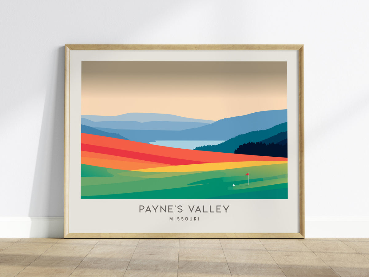 Payne's Valley Landscape Matte Border Poster | Missouri Golf Wall Art & Framed or Unframed — framed wall art