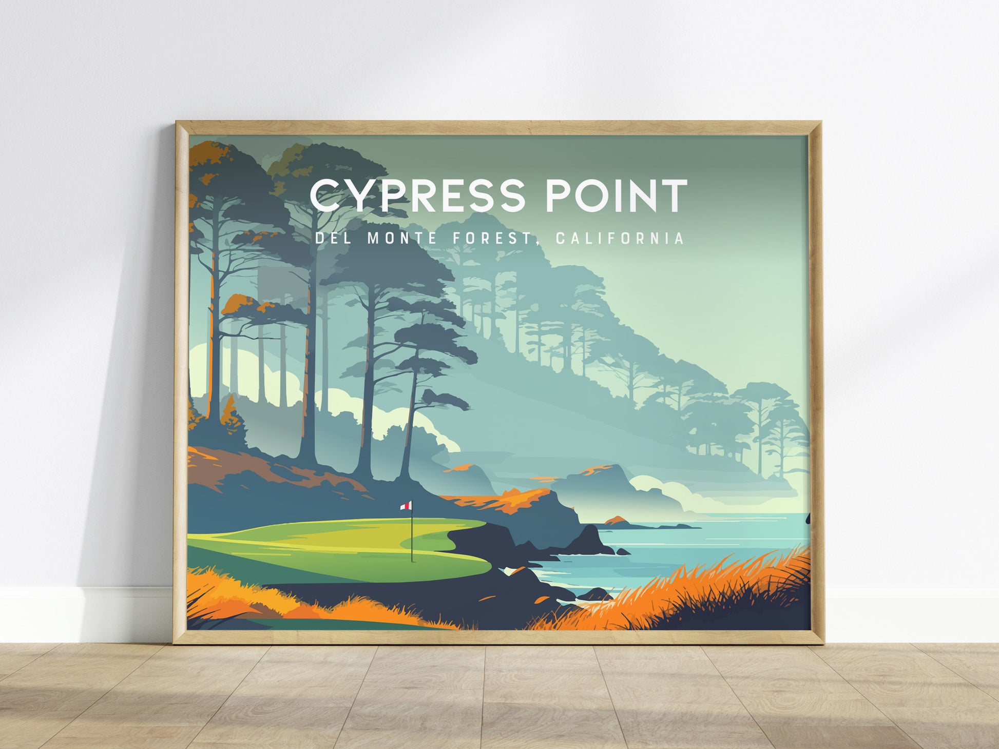 Cypress Point Landscape Poster | Del Monte Forest, California Golf Wall Art Framed or Unframed — framed wall art