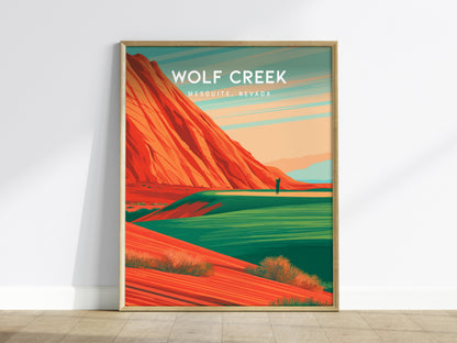 Wolf Creek Golf Club, Mesquite, Nevada Poster | Desert Canyon Links Golfer Gift Wall Art — framed wall art