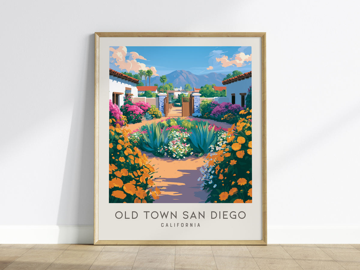 Old Town San Diego Matte Border Poster | California Travel Wall Art — framed wall art