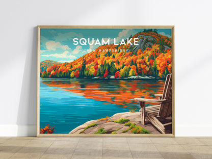 Squam Lake Landscape Poster | New Hampshire Framed or Unframed Wall Art — framed wall art