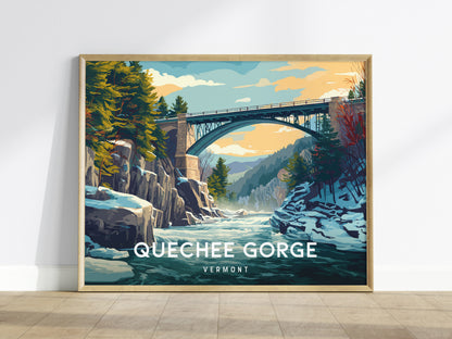 Quechee Gorge Landscape, Vermont Poster | Framed or Unframed Gorge Wall Art — framed wall art