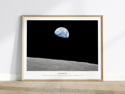 Earthrise Landscape Poster | NASA Apollo 8 Mission Astronomy Print Space Photography Wall Art — framed wall art