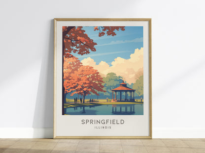 Springfield Matte Border Poster | Illinois Travel Wall Art — framed wall art