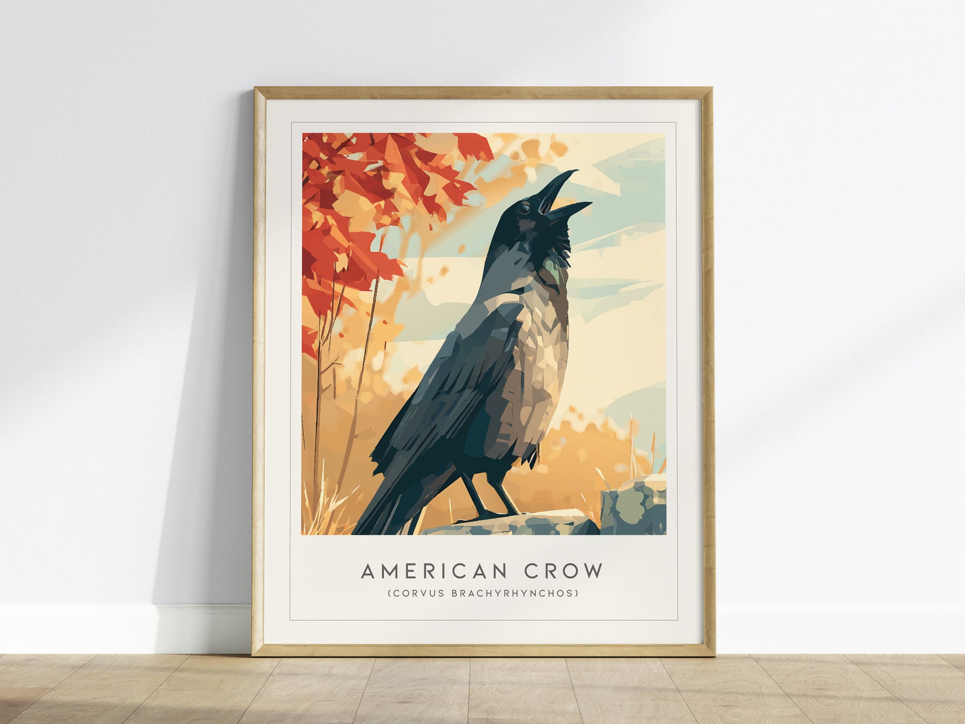American Crow Poster | Dark Elegance Corvid Bird Wall Art — framed wall art