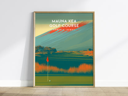 Mauna Kea Golf Course, Kamuela, Hawaii Poster | Tropical Links Golfer Gift Wall Art — framed wall art