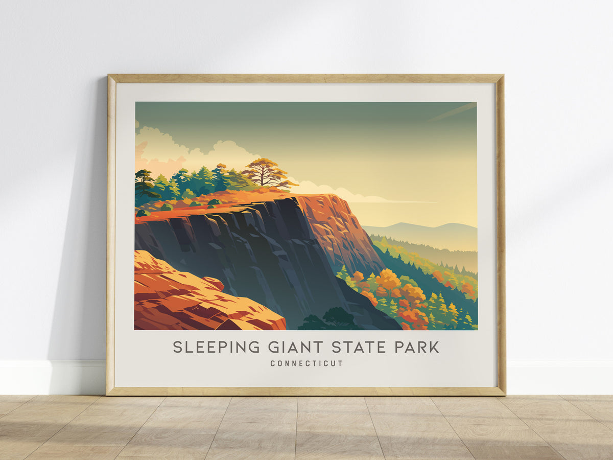 Sleeping Giant State Park Landscape Matte Border Poster | Connecticut Framed or Unframed Destination Print — framed wall art
