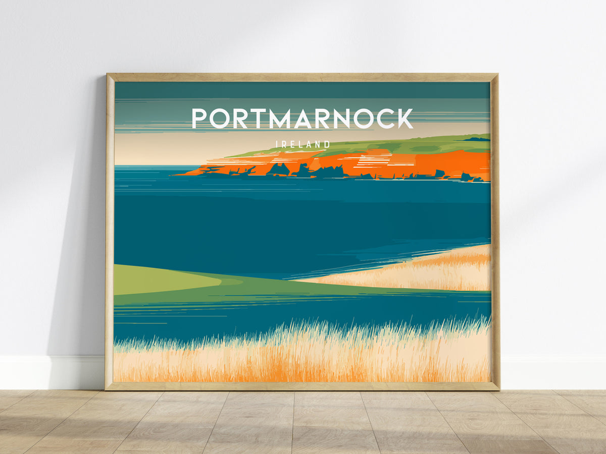 Portmarnock, Ireland Landscape Poster | Golf Course Print & Country Club Decor Wall Art — framed wall art