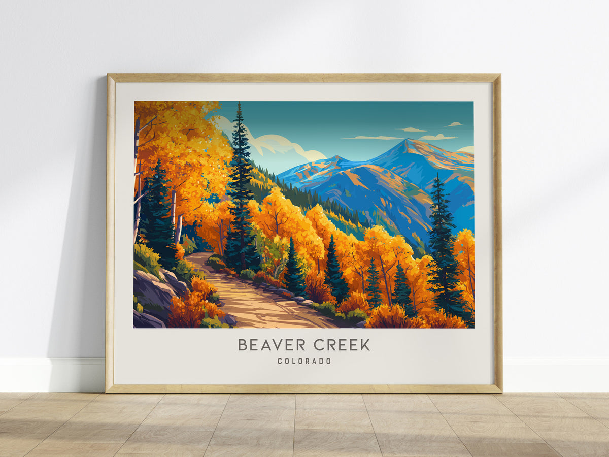 Beaver Creek Landscape Matte Border Poster | Colorado Destination Print Travel Wall Art — framed wall art