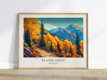 Beaver Creek Landscape Matte Border Poster | Colorado Destination Print Travel Wall Art — framed wall art